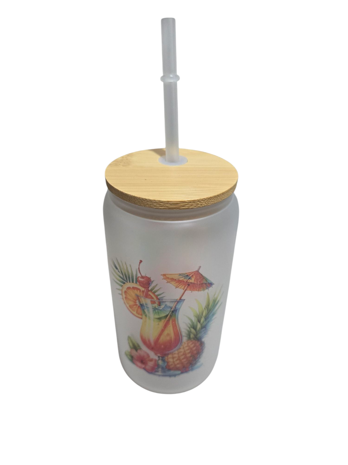Pot en verre personnalisé boisson exotique