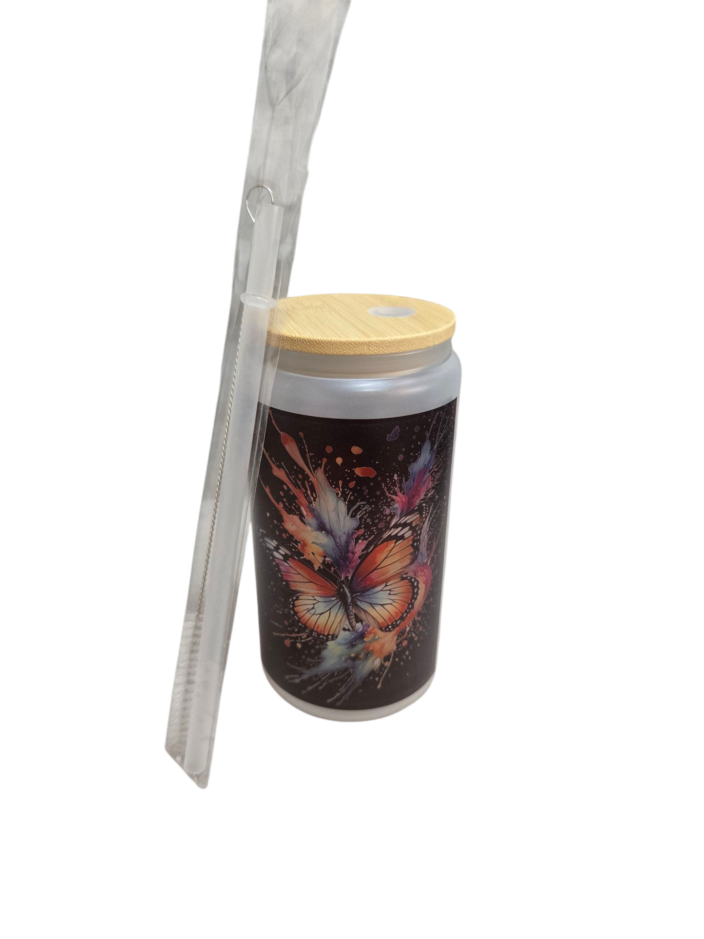 Pot en verre personnalisé papillon