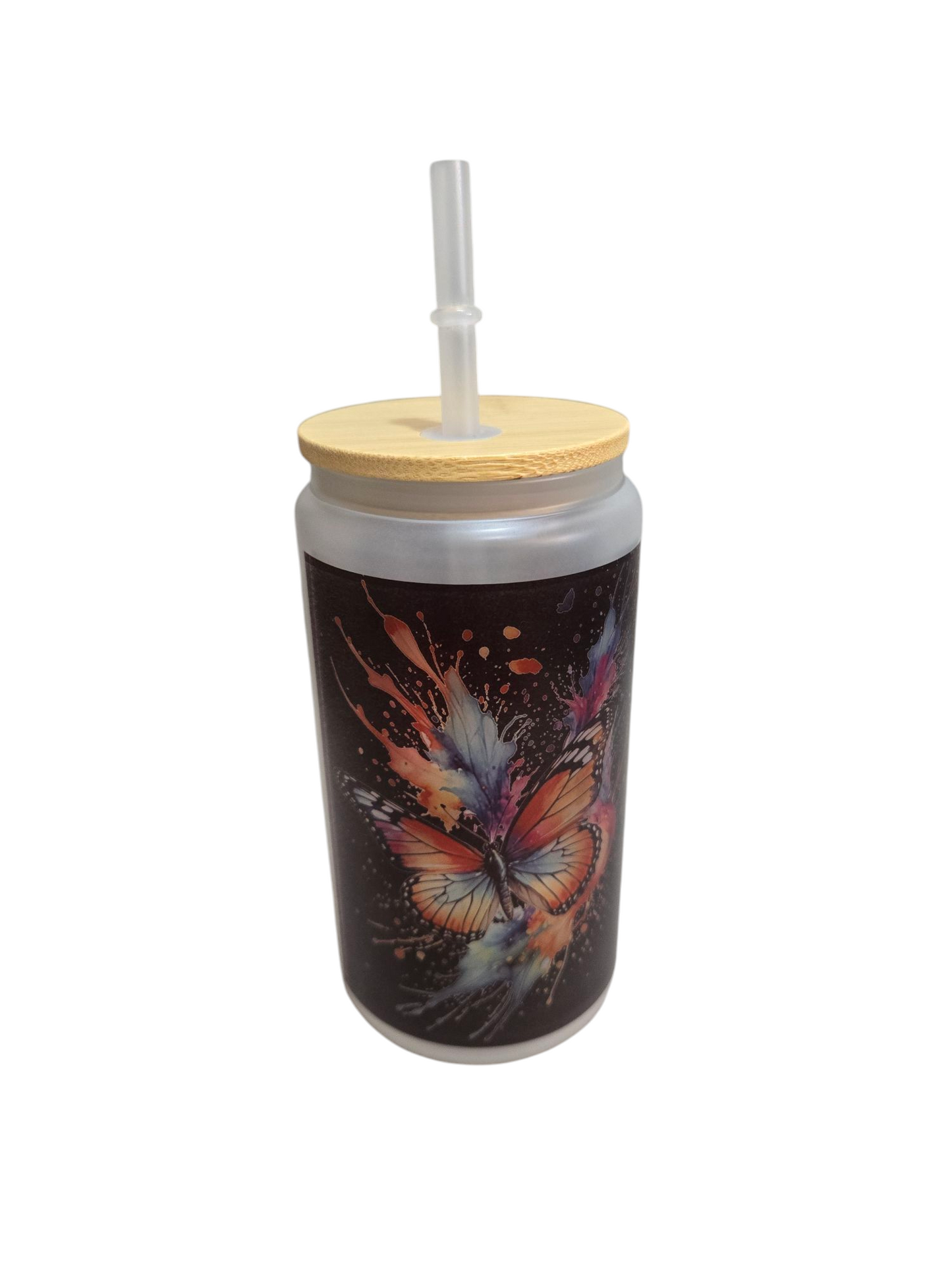 Pot en verre personnalisé papillon